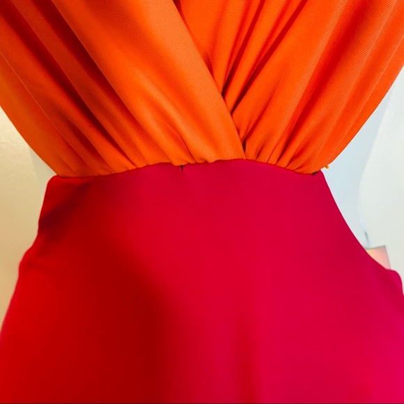 Orange & Hot Pink ColorBlock One Piece Bikini 8 - Picture 9 of 10